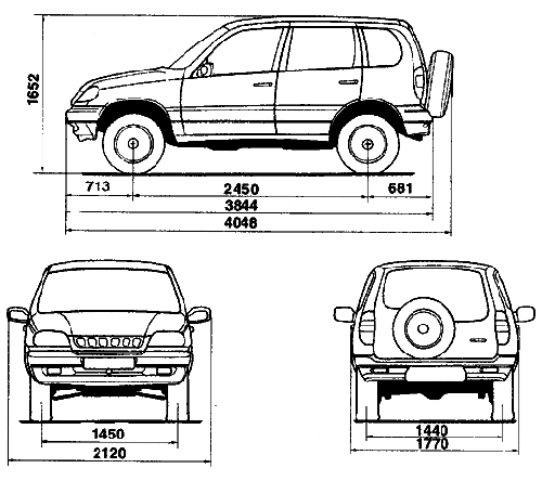 Габаритные размеры ВАЗ-2123 Chevrolet Niva